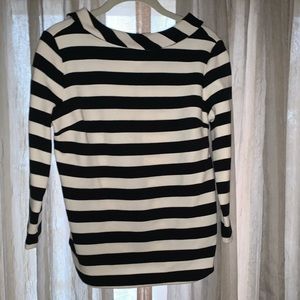 Talbots Black Stiped Bitton Back